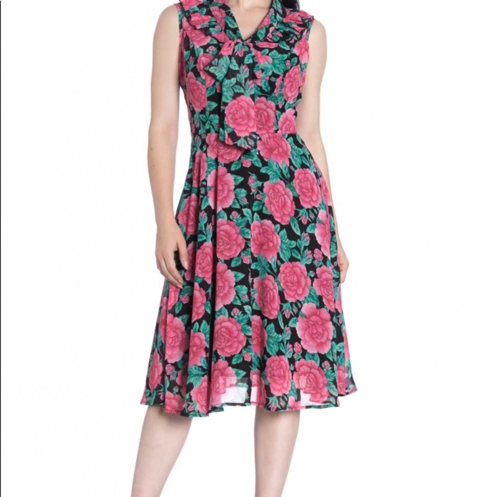 EUC Hell Bunny Eden Rose Dress and Slip
